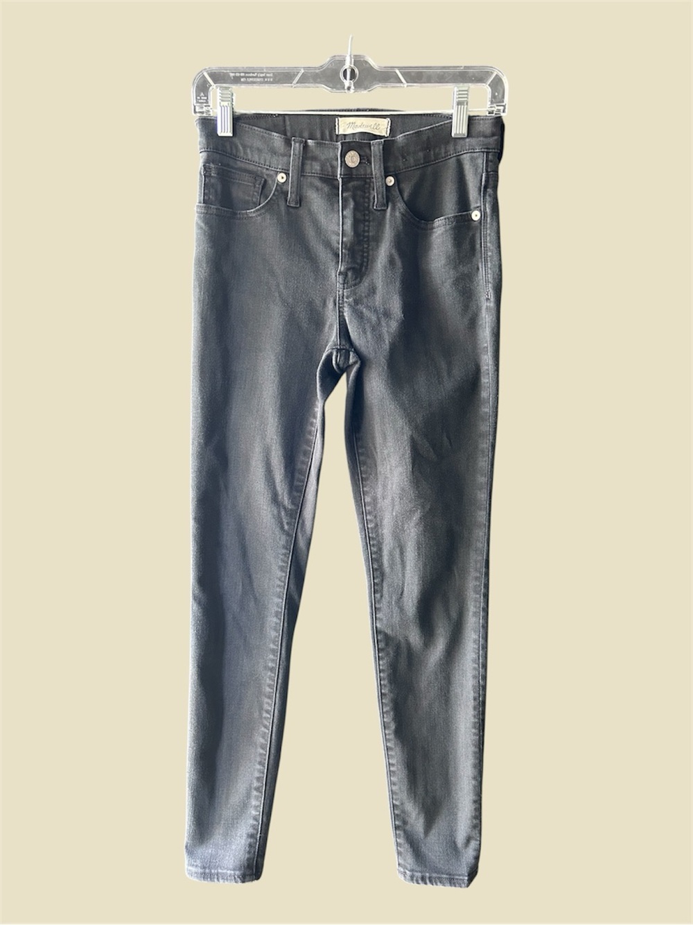 Madewell High Rise Skinny Jeans Black Denim Size 26